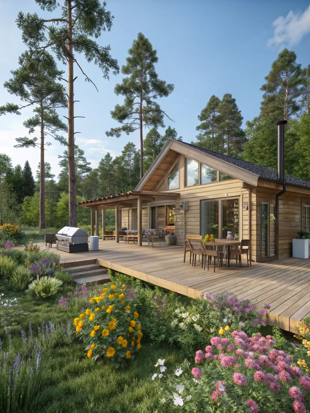 A newly constructed deck overlooking a well-maintained backyard, demonstrating Better Call Hall's expertise in outdoor living spaces.